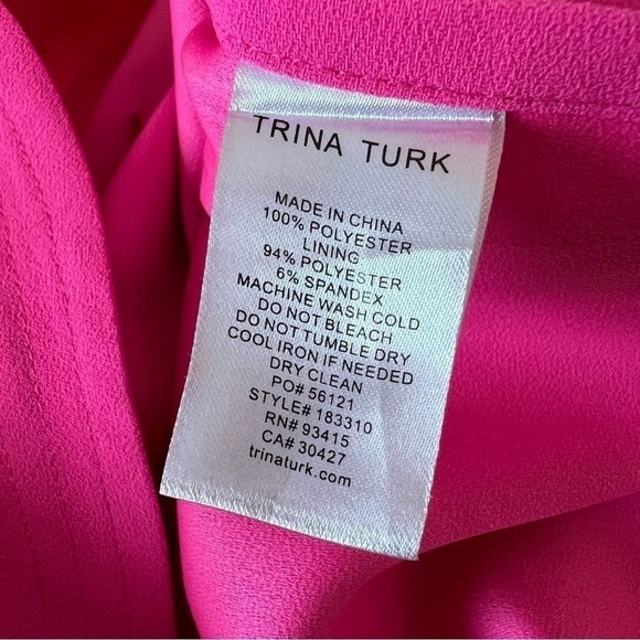 TRINA Turk Hot Pink Taliah Zipper Front Short Sleeve Dress - Picture 6 of 9